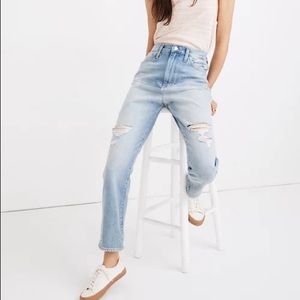 NWOT Madewell The Momjean in Gilford Wash: Ripped Edition